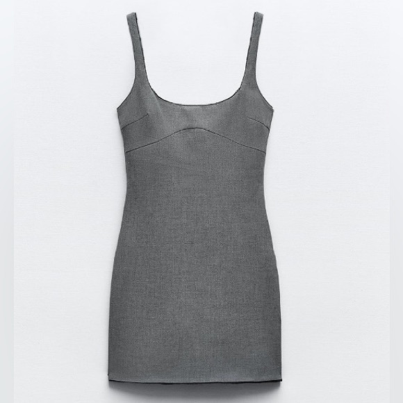 Zara - Grey Short Lace Dress - Picture 1 of 4